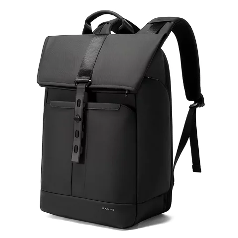 Bange wasserdichter Rucksack für 15,6-Zoll-Laptop, Stadtreisender, 45 x 30 x 16 cm, für Arbeit, Flugzeug, Herren, Damen, mit USB-Anschluss Schwarz