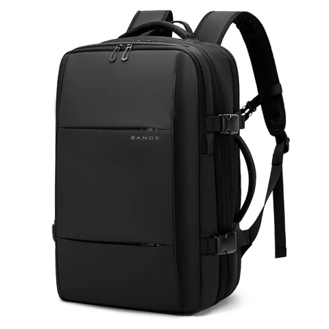 Bange wasserdichter Rucksack für 15,6-Zoll-Laptop, Stadtreisender, 45 x 30 x 16 cm, für Arbeit, Flugzeug, Herren, Damen, mit USB-Anschluss Schwarz