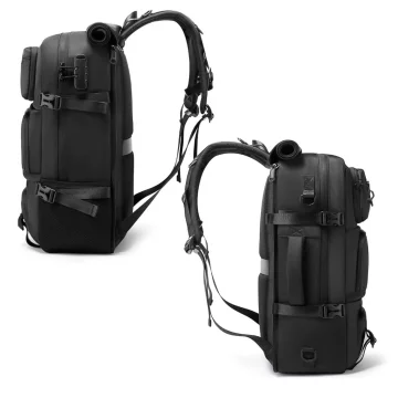 Bange 30L Waterproof Anti-Theft Backpack, City Travel, 51x32x20 cm, for Work, Airplane, Men's, Women's, with Combination Lock and Detachable Pouch, Black