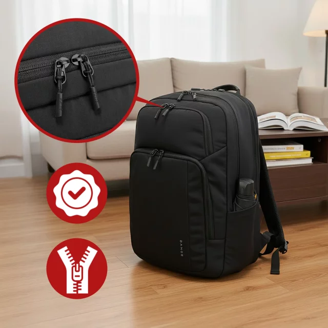 Bange 23L wasserdichter Rucksack für 16,4"-Laptops – Geräumig und komfortabel, robust und atmungsaktiv, ideal für Stadt und Reisen, Arbeit und Flugreisen, Unisex – Schwarz