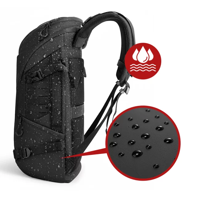 Bange 22L wasserdichter Rucksack für Laptops bis 15,6 Zoll – Geräumig und komfortabel, robust und atmungsaktiv, ideal für Stadt und Reisen, Arbeit und Flugreisen, Unisex – Schwarz