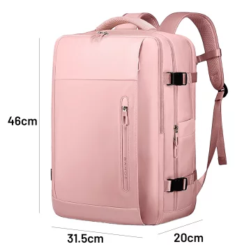 Bange wasserdichter Rucksack für 15,6-Zoll-Laptop, Stadtreisender, 45 x 30 x 16 cm, für Arbeit, Flugzeug, Herren, Damen, mit USB-Anschluss Schwarz