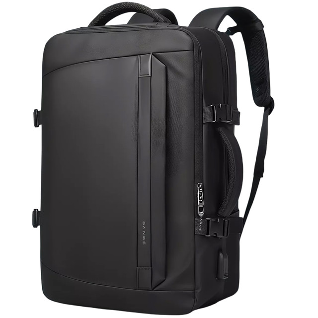 Bange Waterproof Backpack Laptop Bag 15.6" Travel 47x31x20 cm for Work School Plane Men's Women's with USB Port Black