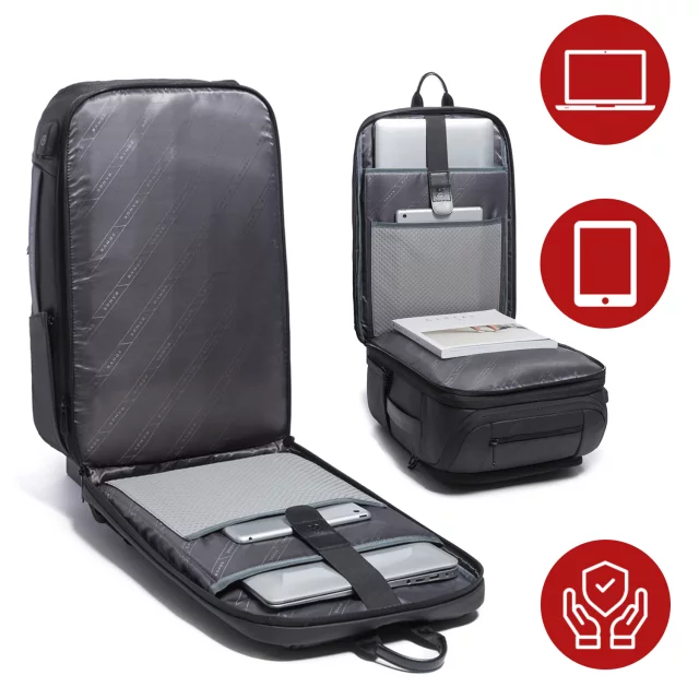 Bange Waterproof Backpack for Laptop 15.6" City Travel 45x30x16 cm for Work Airplane Men's Women's with USB Port Black