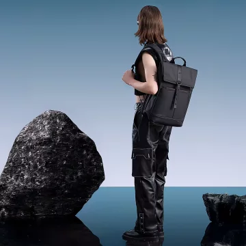 Bange Wasserdichter Rucksack für Laptops bis 15,6 Zoll, 43 x 30 x 18 cm, ideal für Stadt, Reisen, Arbeit und Flugreisen, für Damen und Herren, Schwarz