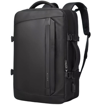 Bange wasserdichter Rucksack, Laptoptasche, 15,6 Zoll, Reisen, 47 x 31 x 20 cm, für Arbeit, Schule, Flugzeug, Herren, Damen, mit USB-Anschluss, Schwarz