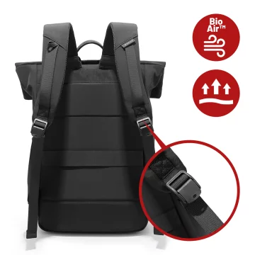 Bange Waterproof Backpack for Laptop 15.6" City Travel 45x30x16 cm for Work Airplane Men's Women's with USB Port Black