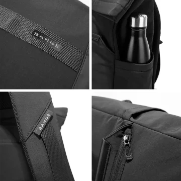 Bange Waterproof Backpack for Laptop 15.6" City Travel 45x30x16 cm for Work Airplane Men's Women's with USB Port Black