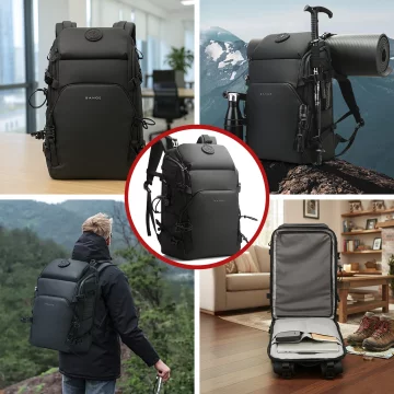 Bange Waterproof Backpack for Laptop 15.6" City Travel 45x30x16 cm for Work Airplane Men's Women's with USB Port Black