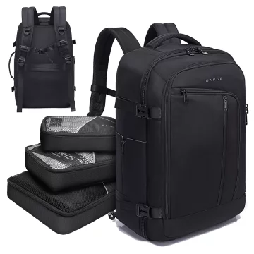 Bange Waterproof Backpack for Laptop 15.6" City Travel 45x30x16 cm for Work Airplane Men's Women's with USB Port Black