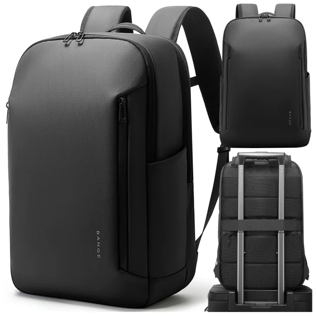 Bange 26L Waterproof Backpack for Laptops up to 15.6" – Roomy and Comfortable, Resistant and Breathable, City and Travel for Work and Airplane, Unisex – Black