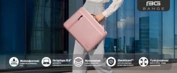 Voděodolná brašna Bange na notebook do 15,6" - prostorná a pohodlná, odolná a prodyšná, městská i cestovní taška do práce i do letadla, unisex - růžová