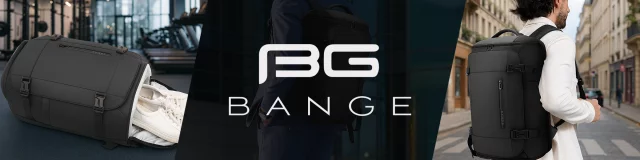 Bange voděodolný batoh na 15,6" notebook, městský cestovatel, 45x30x16 cm, do práce, do letadla, pánské, dámské, s USB portem Černá