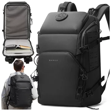 Bange Waterproof Backpack for Laptop 15.6" City Travel 45x30x16 cm for Work Airplane Men's Women's with USB Port Black