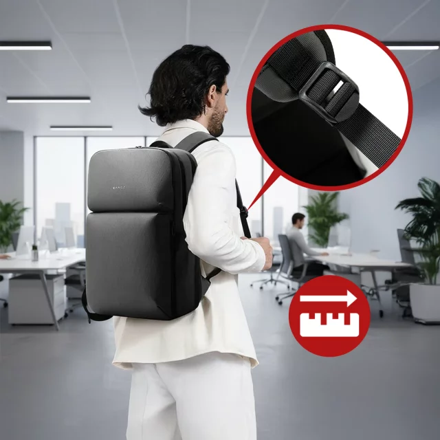 Bange 26L Waterproof Backpack for Laptops up to 15.6" – Roomy and Comfortable, Resistant and Breathable, City and Travel for Work and Airplane, Unisex – Gray