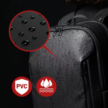 Bange 26L wasserdichter Rucksack für Laptops bis 15,6 Zoll – Geräumig und komfortabel, robust und atmungsaktiv, ideal für Stadt und Reisen, Arbeit und Flugreisen, Unisex – Schwarz