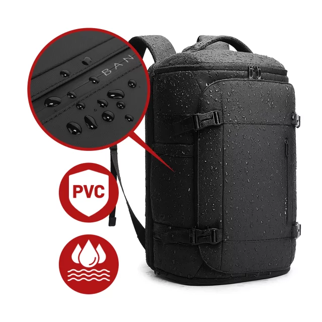 Bange Waterproof Backpack for Laptop 15.6" City Travel 45x30x16 cm for Work Airplane Men's Women's with USB Port Black