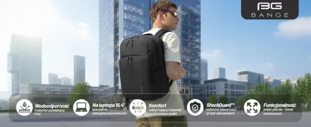 Bange 23L wasserdichter Rucksack für 16,4"-Laptops – Geräumig und komfortabel, robust und atmungsaktiv, ideal für Stadt und Reisen, Arbeit und Flugreisen, Unisex – Schwarz