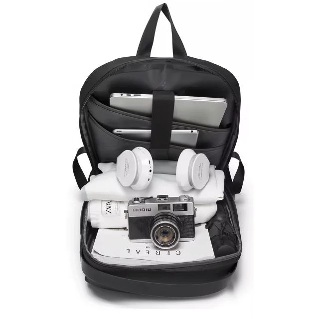 Bange Waterproof Backpack Laptop Bag 15.6" Travel Accessories 48x30x12.5 cm for Work School Plane Men's Women's USB and USB-C Black