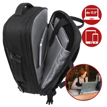 Reiserucksack Bange BackPack Business erweiterbarer Rucksack Geräumige Tasche für 17,3-Zoll-Laptop mit USB-Anschluss Schwarz