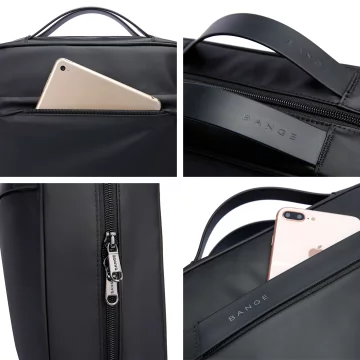 Bange Wasserdichte Kosmetiktasche 30x26x10 cm, faltbar, für Kosmetikzubehör, Reisen, Damen & Herren, Schwarz