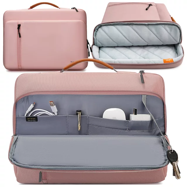 Torba wodoodporna Bange na laptopa do 14" – pojemna i wygodna, odporna i oddychająca, miejska i podróżna do pracy i samolotu, unisex – Różowa