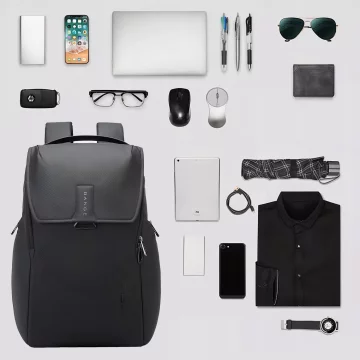 Bange voděodolný batoh taška na notebook 15,6" městský cestovatel 46x30x19 cm do práce školní letadlo pánské dámské Černá