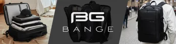 Bange Waterproof Laptop Backpack for City Travel 46x30.5x20 cm with the possibility of expansion for work on an airplane for men and women with a vacuum compartment and a vacuum pump Black
