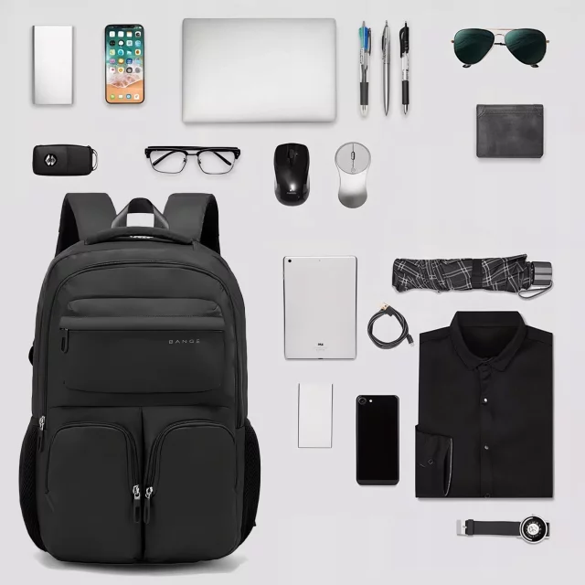 Bange wasserdichter Rucksack, Laptoptasche 15,6 Zoll, für Arbeit, Schule, Flugzeug, 47 x 30,5 x 17 cm, Herren, Damen