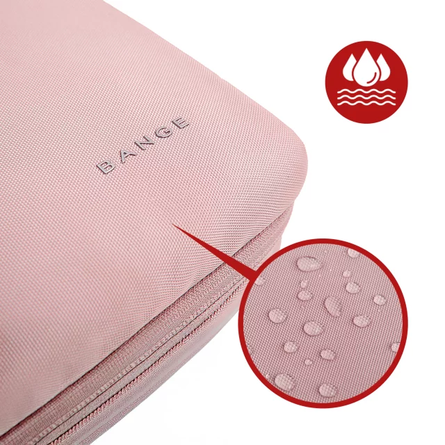 Bange waterproof bag for laptop up to 15.6" - spacious and comfortable, resistant and breathable, city and travel bag for work and plane, unisex - Pink