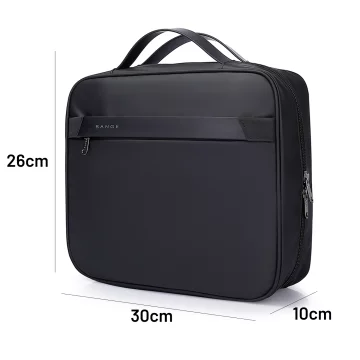 Bange Waterproof Cosmetic Bag 30x26x10 cm Foldable for Cosmetics Accessories Travel Women's Men's Black