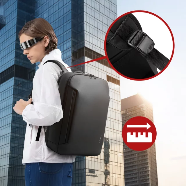 Bange 26L wasserdichter Rucksack für Laptops bis 15,6 Zoll – Geräumig und komfortabel, robust und atmungsaktiv, ideal für Stadt und Reisen, Arbeit und Flugreisen, Unisex – Schwarz