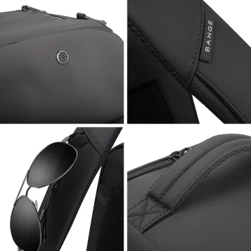 Bange Waterproof Backpack for Laptop 15.6" City Travel 45x30x16 cm for Work Airplane Men's Women's with USB Port Black