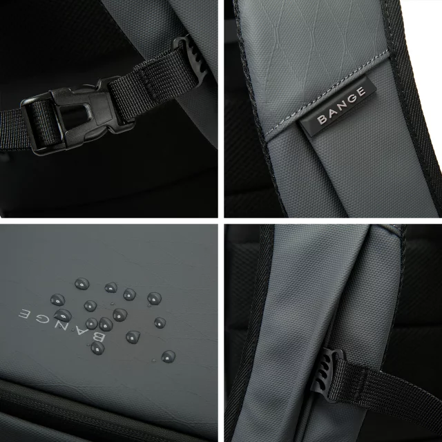 Bange 26L wasserdichter Rucksack für Laptops bis 15,6 Zoll – Geräumig und komfortabel, robust und atmungsaktiv, ideal für Stadt und Reisen, Arbeit und Flugreisen, Unisex – Grau