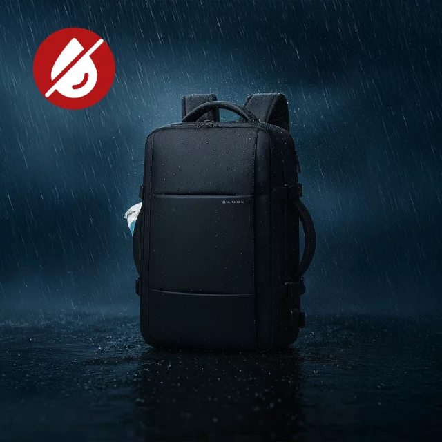 Travel backpack Bange BackPack business expandable backpack Capacious bag for 17.3" laptop with USB port Black