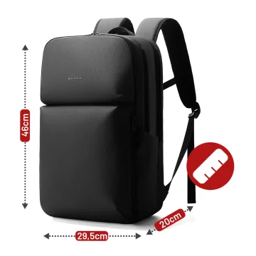 Bange Waterproof Backpack for Laptop 15.6" City Travel 45x30x16 cm for Work Airplane Men's Women's with USB Port Black