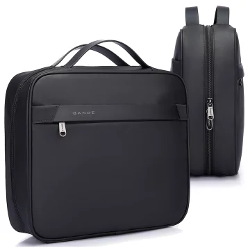 Bange Wasserdichte Kosmetiktasche 30x26x10 cm, faltbar, für Kosmetikzubehör, Reisen, Damen & Herren, Schwarz