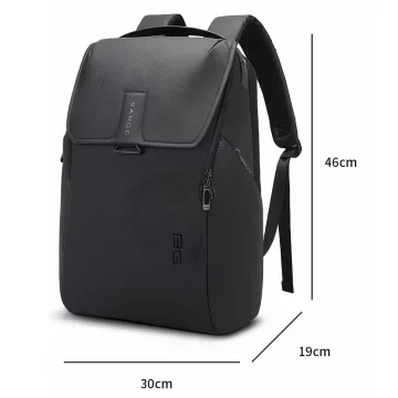 Bange Waterproof Backpack Laptop Bag 15.6" City Travel 46x30x19 cm for Work School Plane Men's Women's Black