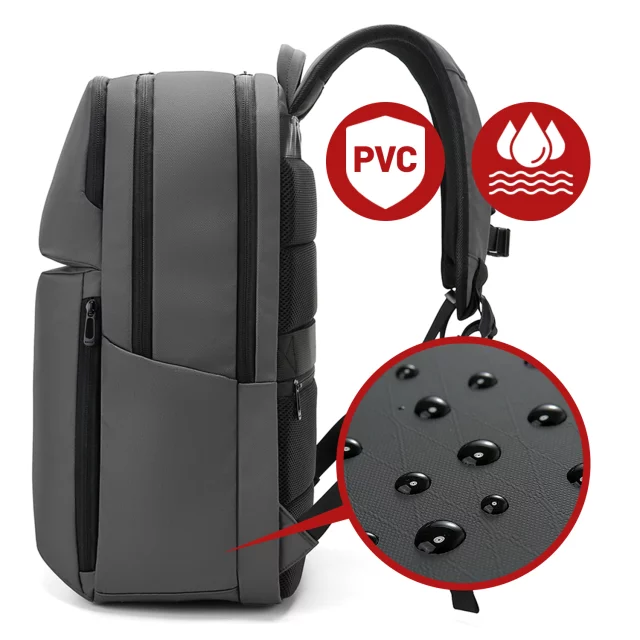 Bange 26L Waterproof Backpack for Laptops up to 15.6" – Roomy and Comfortable, Resistant and Breathable, City and Travel for Work and Airplane, Unisex – Gray