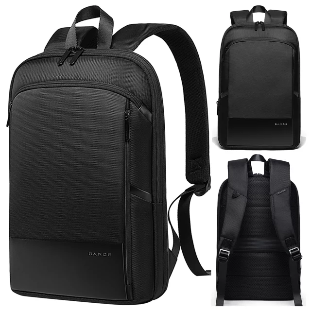 Bange Wasserdichter Rucksack für Laptops bis 15,6 Zoll, 43 x 31 x 7 cm, ideal für Stadt, Reisen, Arbeit und Flugreisen, für Damen und Herren, Schwarz