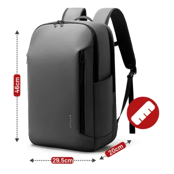 Bange 26L wasserdichter Rucksack für Laptops bis 15,6 Zoll – Geräumig und komfortabel, robust und atmungsaktiv, ideal für Stadt und Reisen, Arbeit und Flugreisen, Unisex – Grau