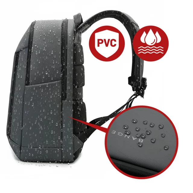 Voděodolný batoh Bange 26L pro notebooky do 15,6" – prostorný a pohodlný, odolný a prodyšný, do města i na cesty, do práce i do letadla, unisex – šedý