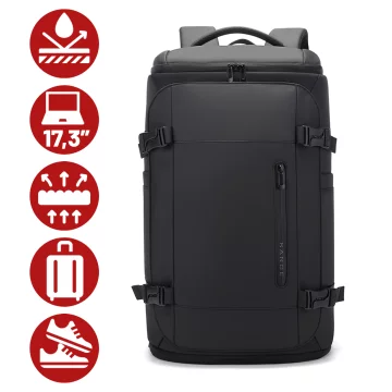 Bange Waterproof Backpack for Laptop 15.6" City Travel 45x30x16 cm for Work Airplane Men's Women's with USB Port Black