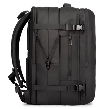 Wasserdichter Rucksack von Bange für 17-Zoll-Laptops, ideal für Stadtreisen, 47,5 x 31 x 26 cm, erweiterbar für Arbeit und Flugreisen, für Damen und Herren, schwarz
