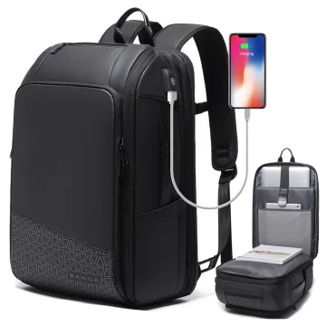 Bange Waterproof Backpack for Laptop 15.6" City Travel 45x30x16 cm for Work Airplane Men's Women's with USB Port Black