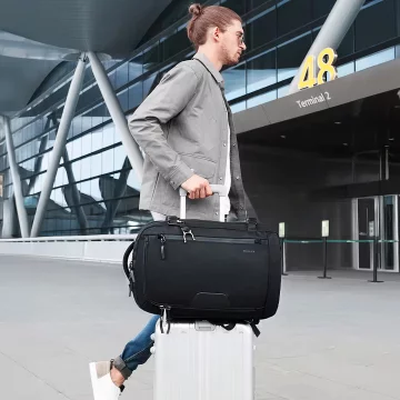 Bange Vodotěsný batoh pro 15,6" notebook City Traveler Rozšiřitelný 55 x 35 x 21-27 cm pro Letadlo Pánské Dámské Visací zámek Kompas klip na láhev Černá