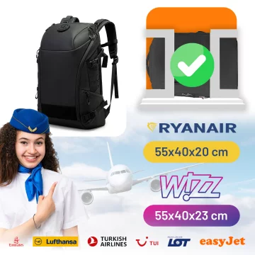 Plecak wodoodporny Bange 22L na laptopy do 15.6" – pojemny i wygodny, odporny i oddychający, miejski i podróżny do pracy i samolotu, unisex – Czarny