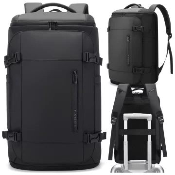 Bange wasserdichter Rucksack für 15,6-Zoll-Laptop, Stadtreisender, 45 x 30 x 16 cm, für Arbeit, Flugzeug, Herren, Damen, mit USB-Anschluss Schwarz