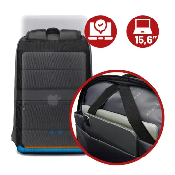 Voděodolný batoh Bange 26L pro notebooky do 15,6" – prostorný a pohodlný, odolný a prodyšný, do města i na cesty, do práce i do letadla, unisex – šedý