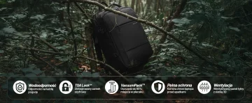 Bange Waterproof Laptop Backpack for City Travel 46x30.5x20 cm with the possibility of expansion for work on an airplane for men and women with a vacuum compartment and a vacuum pump Black